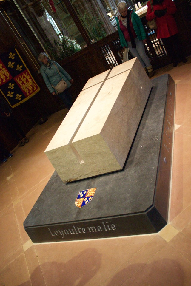 The tomb of King Richard III inside Leicester Cathedral